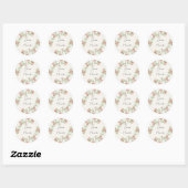 Roze Wildflower Roos Spring Garland Wedding Ronde Sticker (Vel)