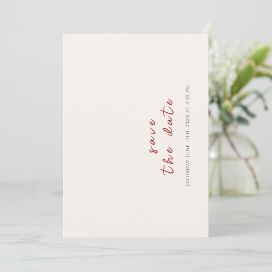 Roze Wildflower Roos Spring Garland Wedding Save The Date (Staand voorkant)