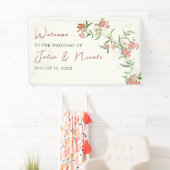 Roze Wildflower Roos Spring Garland Wedding Spandoek (Insitu)