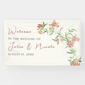 Roze Wildflower Roos Spring Garland Wedding Spandoek (Horizontaal)