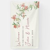 Roze Wildflower Roos Spring Garland Wedding Spandoek (Verticaal)