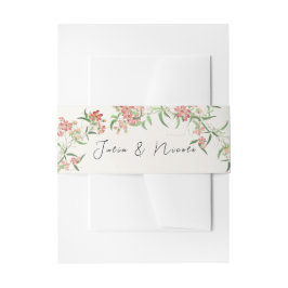 Roze Wildflower Roos Spring Garland Wedding Uitnodigingen Wikkel