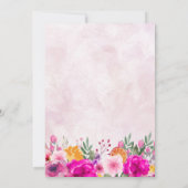 Roze Wildflower Spring Sla de datum op Kaart (Achterkant)