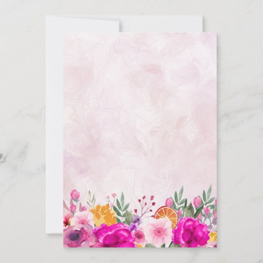 Roze Wildflower Spring Sla de datum op Kaart (Achterkant)