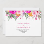 Roze Wildflower Spring Sla de datum op Kaart (Achterkant)