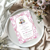 Roze Wildflower Tea Party Afscheidsbrunch Kaart