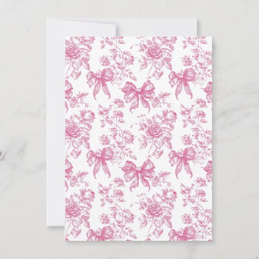 Roze Wildflower Tea Party paar douche Kaart (Achterkant)