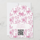 Roze Wildflower Tea Party paar douche Kaart (Achterkant)