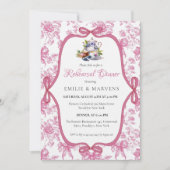 Roze Wildflower Tea Party repetitie diner Kaart (Voorkant)