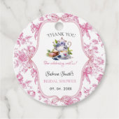 Roze Wildflower Tea Party Vrijgezellenfeest Bedank Bedankjes Labels (Voorkant)