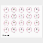 Roze Wildflower Tea Party Vrijgezellenfeest Bedank Ronde Sticker (Vel)
