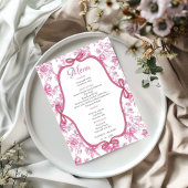 Roze Wildflower Tea Party Vrijgezellenfeest party Menu