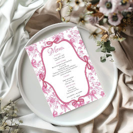 Roze Wildflower Tea Party Vrijgezellenfeest party Menu