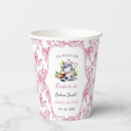 Roze Wildflower Tea Party Vrijgezellenfeest party Papieren Bekers