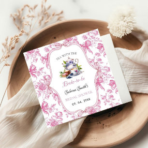 Roze Wildflower Tea Party Vrijgezellenfeest party Servet
