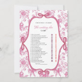 Roze Wildflower Tea Trouwen Schoen Game Kaart (Voorkant)