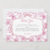 Roze Wildflower Tea Vrijgezellenfeest Dank u kaart (Voorkant)