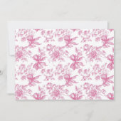 Roze Wildflower Tea Vrijgezellenfeest Dank u kaart (Achterkant)