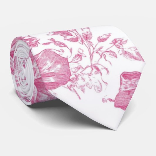 Roze Wildflower Theebridalshower Stropdas (Opgerold)