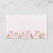 Roze Wildflower Tuin Luier Raffle Enclosure Informatiekaartje (Achterkant)