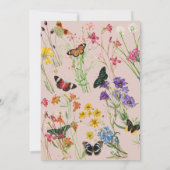 Roze Wildflower Vlinders Baby shower Kaart (Achterkant)