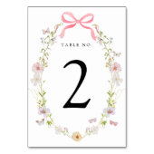 Roze Wildflower Vlinders Tafelnummer (Voorkant)