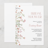 Roze Wildflower Vrijgezellenfeest Kaart (Voorkant / Achterkant)