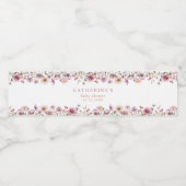 Roze Wildflower Waterverf Baby shower Labels – DU Waterfles Etiket (Enkel label)