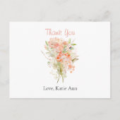 Roze Wildflower Waterverf Floral Briefkaart (Voorkant)