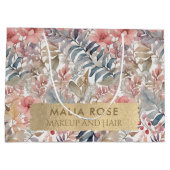 Roze Wildflower Waterverf Make-up Artiest Groot Cadeauzakje (Achterkant)