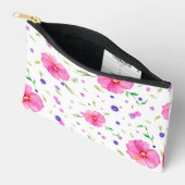 Roze Wildflower Waterverf Pouch Gift voor Mam Etui (Open)