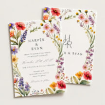Roze Wildflower Wedding Invitation Suite, Tuin Wij
