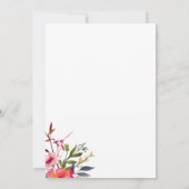 Roze Wildflower Wedding Kaart (Achterkant)