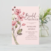 Roze Wildflower Wilde Bloem Bloemen Vrijgezellenfe Kaart (Staand voorkant)