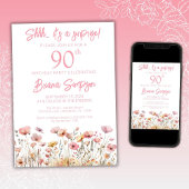 Roze Wildflowers 60e Verrassing Verjaardagsfeest Kaart