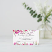 Roze Wildflowers Baby shower Luier Raffle Informatiekaartje (Staand voorkant)