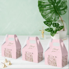 Roze Wildflowers Border op een roze achtergrond Bedankdoosjes