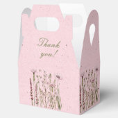 Roze Wildflowers Border op een roze achtergrond Bedankdoosjes (Geopend)