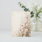 Roze Wildflowers Cottagecore Briefkaart (Staand voorkant)