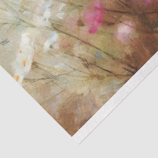 Roze Wildflowers Impressionist Schilderij Decoupag Tissuepapier (Detail)