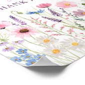 Roze Wildflowers Kaarten en geschenken Baby shower Poster (Hoek)