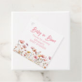 Roze Wildflowers Meisje Baby shower Bedankjes Labels (In situ)
