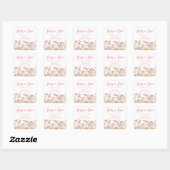 Roze Wildflowers Meisje Baby shower gunst Vierkante Sticker (Vel)