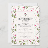  roze Wildflowers Pensioendiner Kaart (Voorkant)