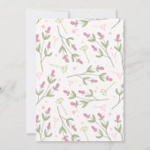  roze Wildflowers Pensioendiner Kaart (Achterkant)