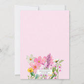 Roze Wildflowers Theme Girl's Birthday Kaart (Achterkant)