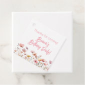 Roze Wildflowers Verjaardagsfeest Bedankjes Labels (In situ)
