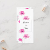 Roze Wildflowers Waterverf Art Kaart (Voorkant / Achterkant in situ)