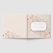 Roze Wildflowers Wedding Roos Gold Gastenboek (Volledig)
