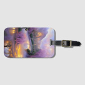 Roze wilgen bij zonsondergang bij de vijver Bagagelabel (Voorkant (horizontaal))